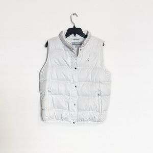 Old Navy White Puffer Fleece Lined‎ Vest